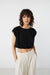 Cropped wide top in black — main image