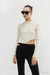 Seam detail top in bone white — main image