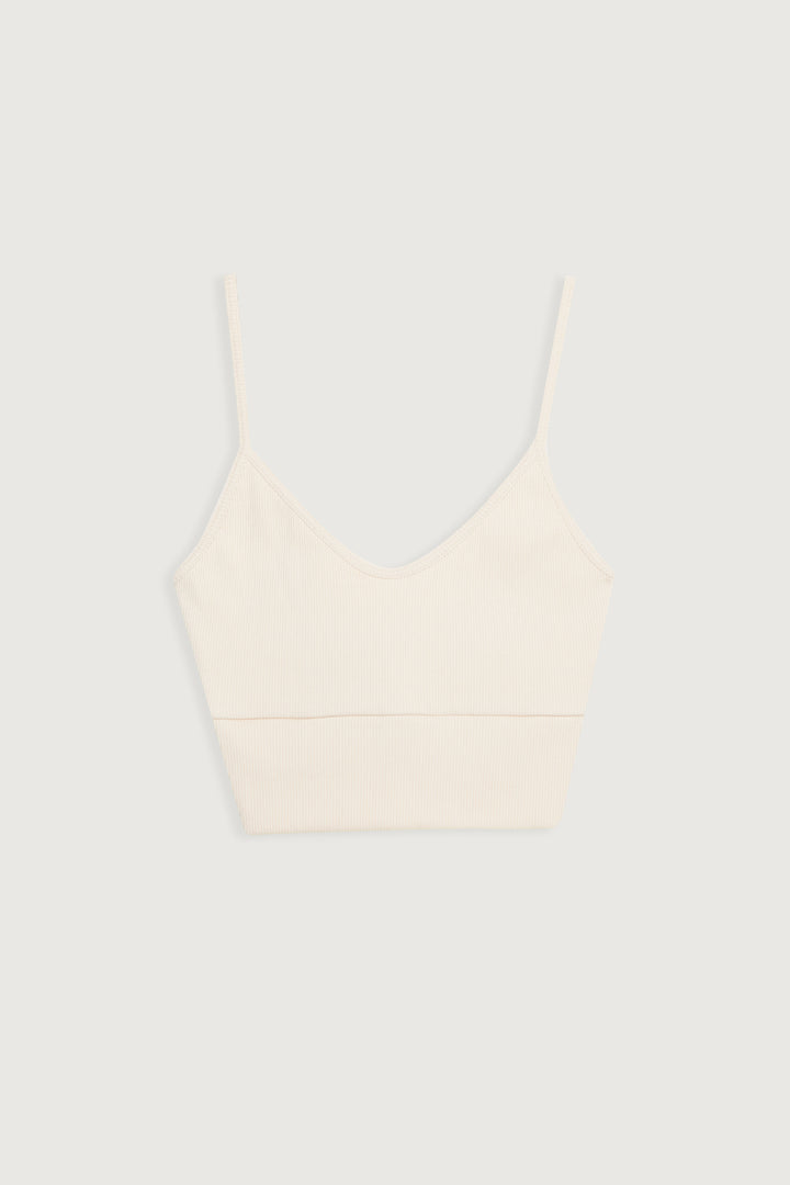 CROPPED TANK in White Swan — alternate angle