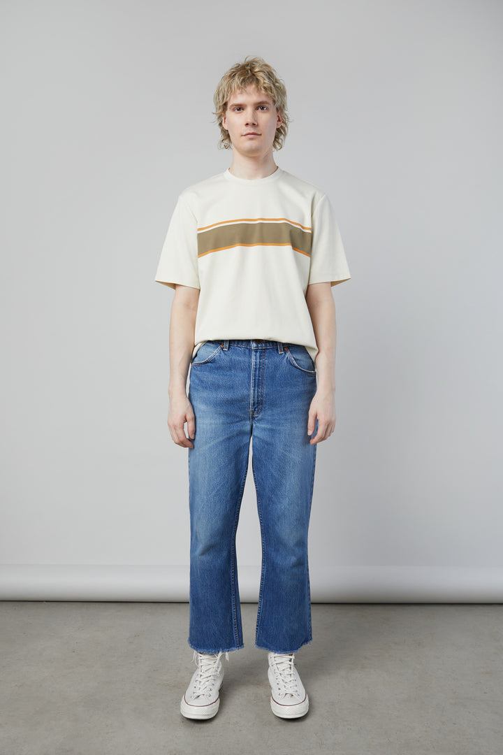 STRIPE T-SHIRT in Bone White Stripe — alternate angle