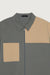 Colour block top in sage dark beige — main image
