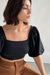 Puff sleeve blouse in black — main image