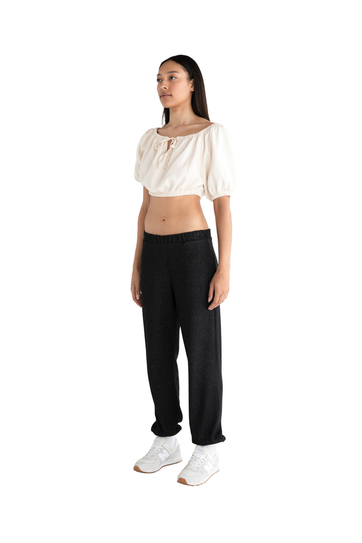 CROPPED BLOUSE in NATURAL — alternate angle