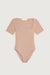 Square neck bodysuit in blush brown — main image