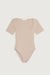 Square neck bodysuit in silver taupe — main image