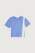 Cropped color block t-shirt in blue — main image