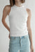Ribbed tank top in white — main image