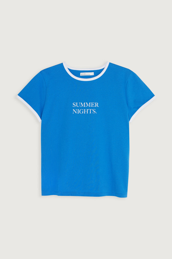 CONTRAST TRIM TEE in White Goji Berry — alternate angle