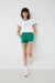 Contrast trim tee in white evergreen — main image