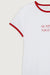 Contrast trim tee in white goji berry — main image