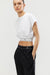 Cropped waistband tee in white — main image