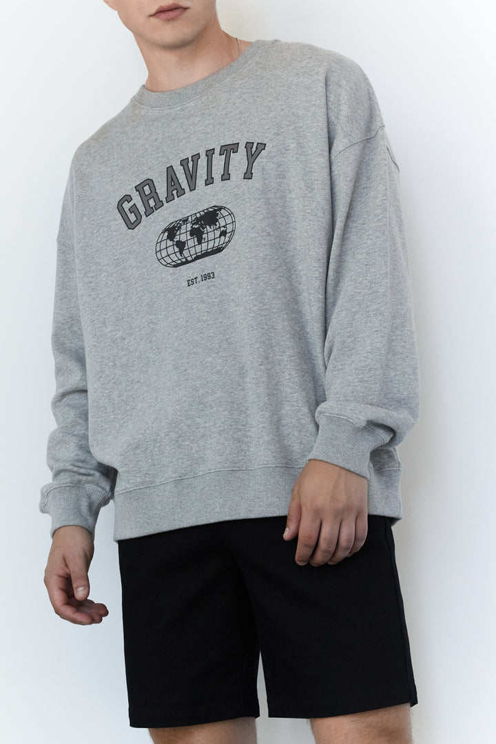 GRAPHIC SWEATSHIRT in Dark Heather Grey — alternate angle