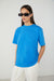 Relaxed fit tee in ocean blue — main image