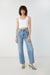 Cropped scoop neck tank in white — main image