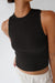 Racerback cropped tank in dark beige — image