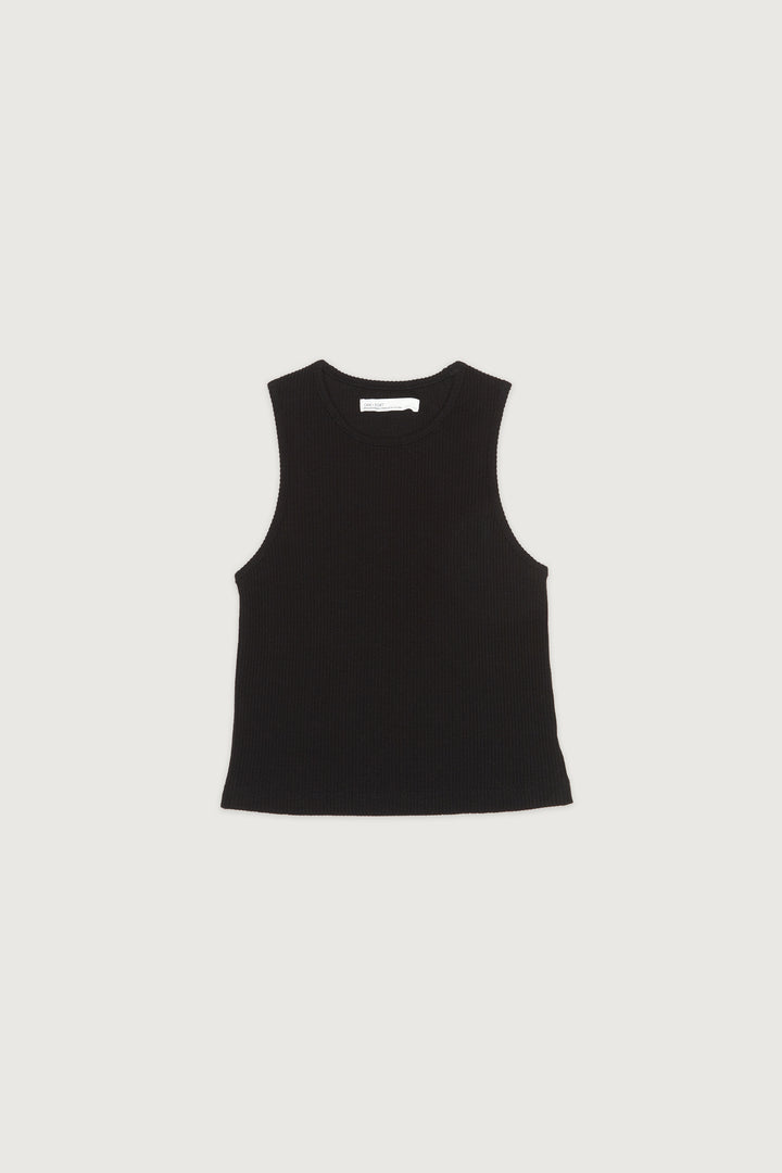 RACERBACK CROPPED TANK in Black — alternate angle