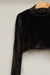 Velvet turtleneck top in black — main image