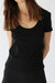 Fitted scoop neck tee in black — main image