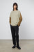Colour block knit top in laurel oak military olive — main image