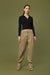 Collared button front top in black — main image