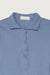 Collared button front top in blue — main image