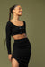 Cropped button front top in black — main image