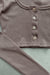 Cropped button front top in mocha — main image