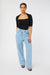 Square neck top in black — main image