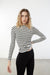Striped long sleeve top in black stripe — main image