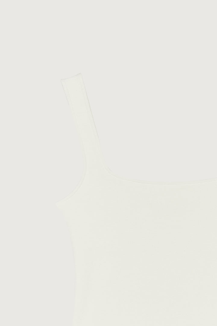 SQUARE NECK TANK in Coconut Milk — alternate angle