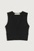 V-neck cropped tank in black — main image