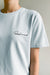 Refined script tee in baby blue — main image