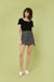 Square neck cropped top in black — main image