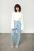 Cropped top with open back in white — main image