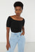 Wide neck t-shirt in black — main image