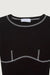 Contrast stitch top in black — main image