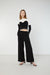 Contrast knit top in black — main image