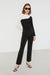 Contrast long sleeve top in black — main image