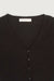 Button knit top in black — main image