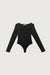 Square neck bodysuit in black — main image