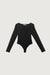 Square neck bodysuit in black — main image