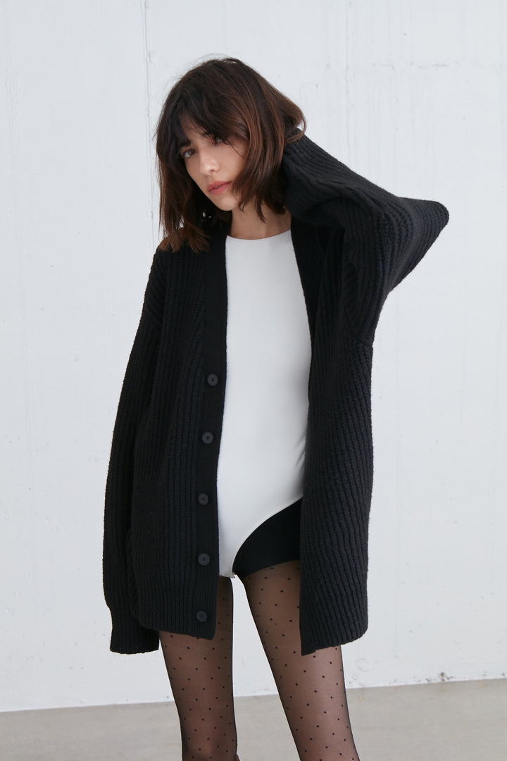 HIGH NECK BODYSUIT in White — alternate angle