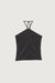 Ruched halter neck top in black — main image