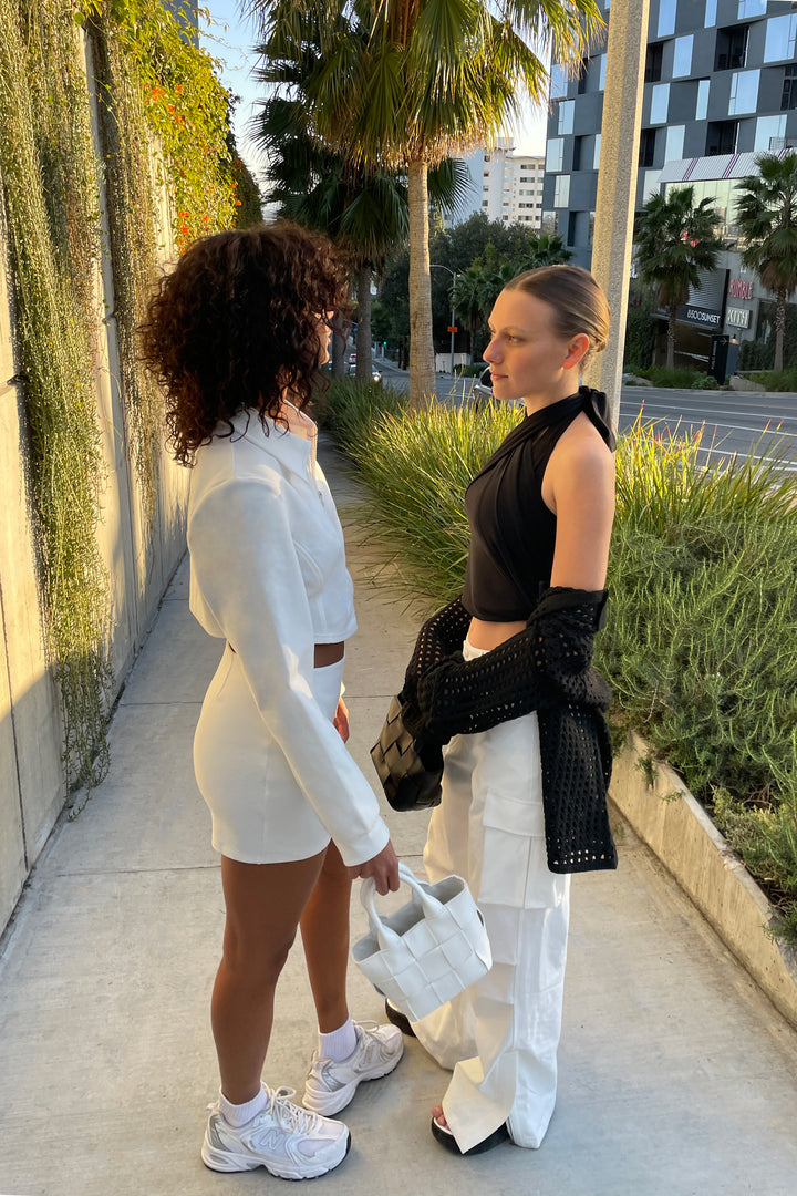 CROSSFRONT MESH TANK in Black — alternate angle