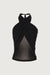 Crossfront mesh tank in black — main image