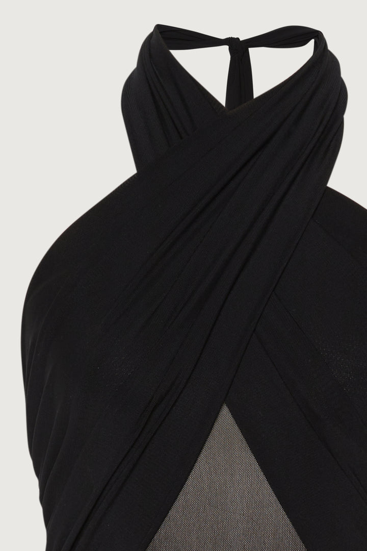 CROSSFRONT MESH TANK in Black — alternate angle