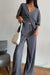 Pleated front twist top in granite grey — main image