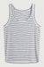 Striped tank in cream black stripe — main image