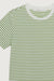 Striped t-shirt in coconut milk green grass stripe — main image