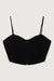 Ponte knit corset tank in black — main image